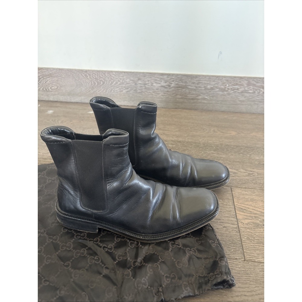 Gucci Leather Boots Black Size 8D